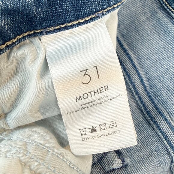 Mother High Waisted Tunnel Vision Sneak Jeans Twice Shy Wash Blue Wide Leg 31 - Picture 10 of 14
